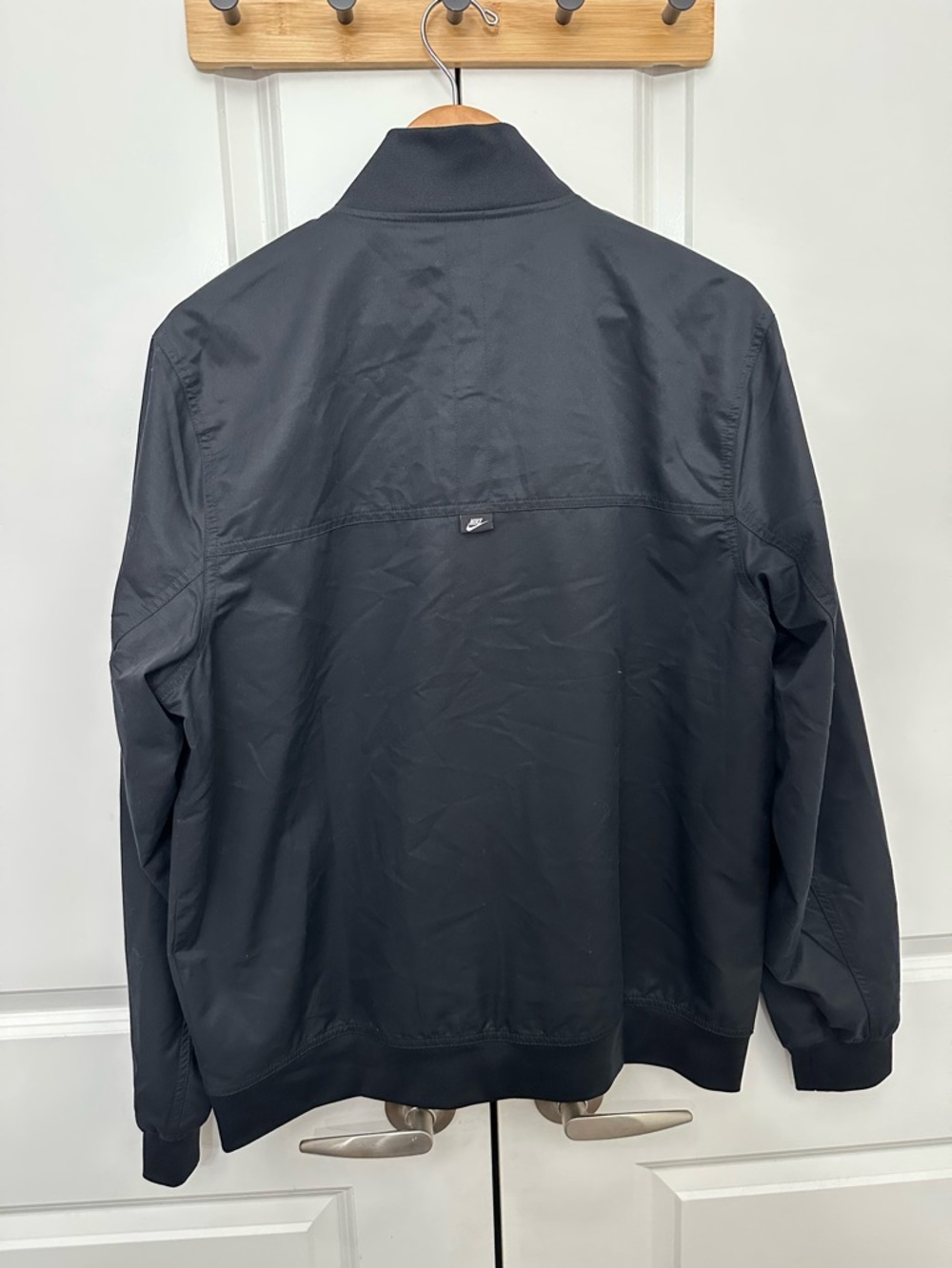 Nike Black Bomber Jacket with White Logo NWOT - Picture 3 of 3